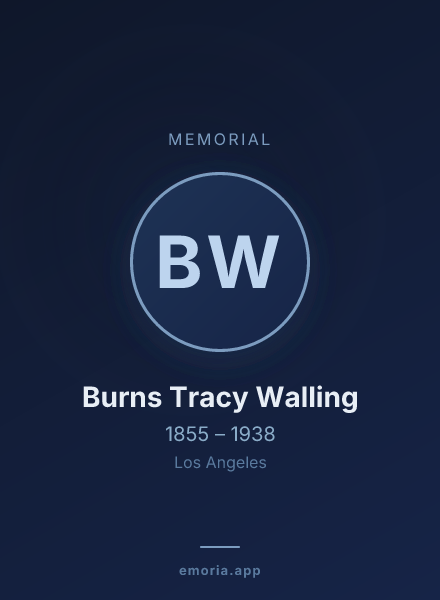 Memorial portrait of Burns Tracy Walling