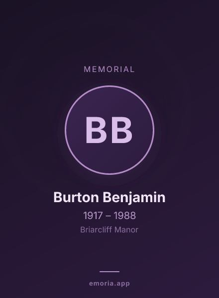 Memorial portrait of Burton Benjamin