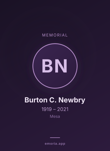 Memorial portrait of Burton C. Newbry