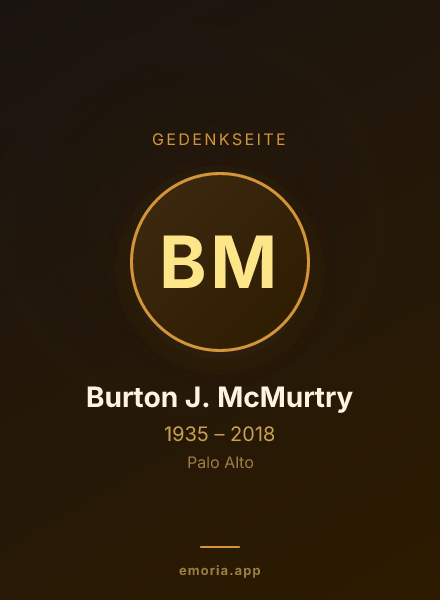 Gedenkportrait von Burton J. McMurtry
