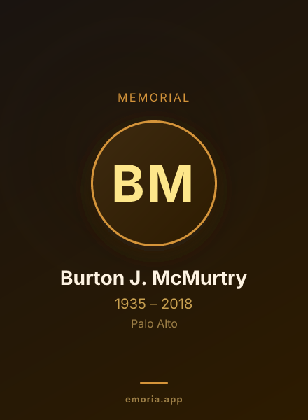 Memorial portrait of Burton J. McMurtry