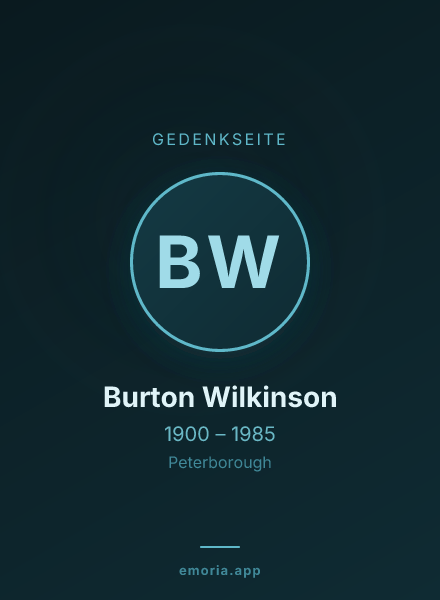 Gedenkportrait von Burton Wilkinson