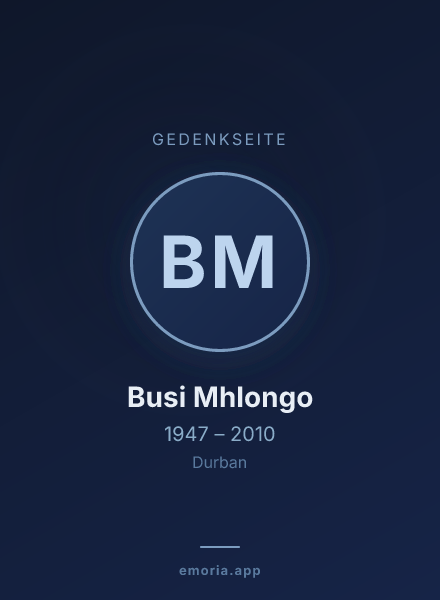 Gedenkportrait von Busi Mhlongo
