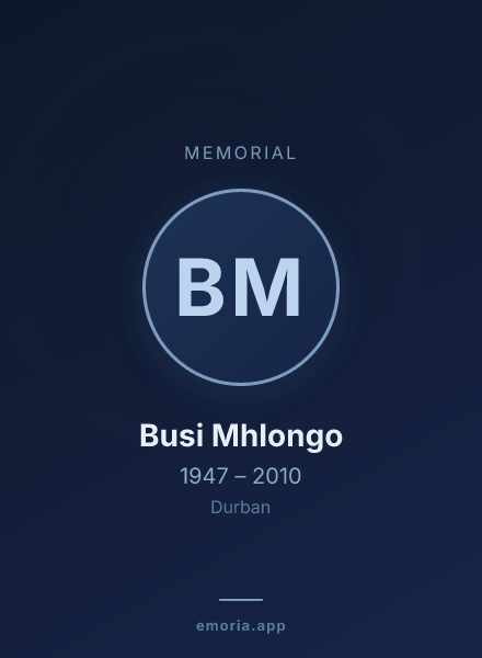 Memorial portrait of Busi Mhlongo
