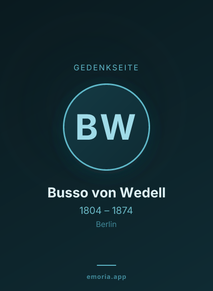 Gedenkportrait von Busso von Wedell