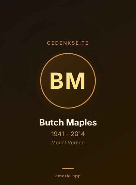 Gedenkportrait von Butch Maples