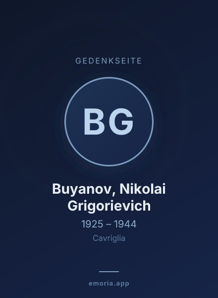Gedenkportrait von Buyanov, Nikolai Grigorievich
