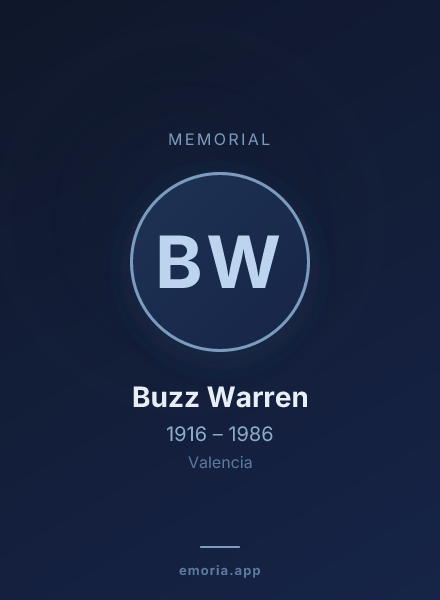 Memorial portrait of Buzz Warren