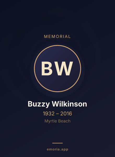 Memorial portrait of Buzzy Wilkinson