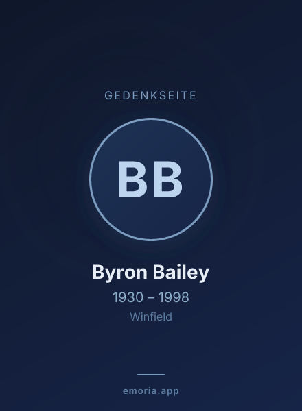 Gedenkportrait von Byron Bailey