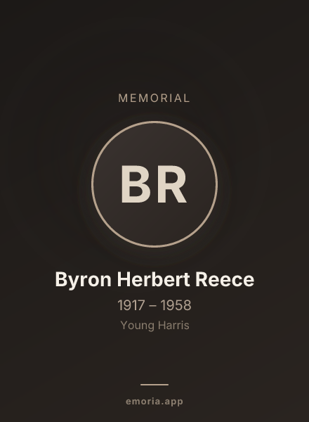 Memorial portrait of Byron Herbert Reece