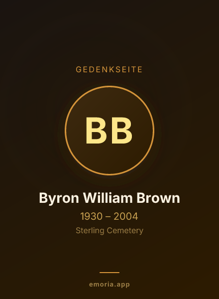 Gedenkportrait von Byron William Brown