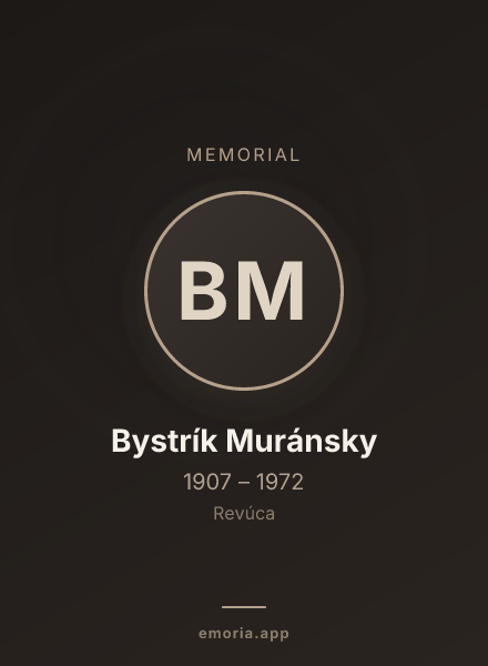 Memorial portrait of Bystrík Muránsky