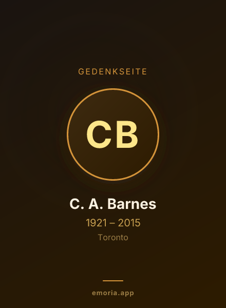 Gedenkportrait von C. A. Barnes