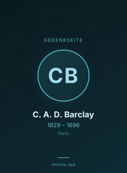 Gedenkportrait von C. A. D. Barclay