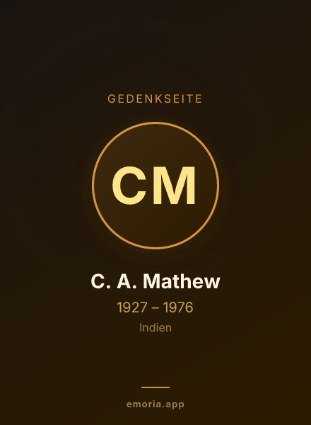 Gedenkportrait von C. A. Mathew