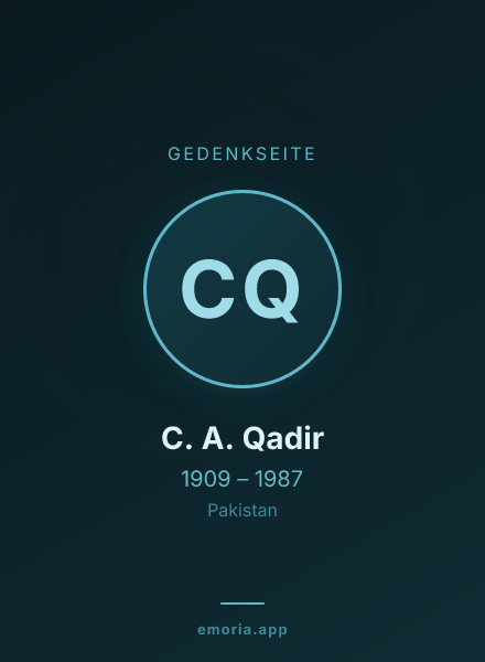 Gedenkportrait von C. A. Qadir