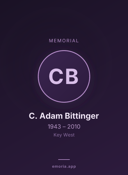 Memorial portrait of C. Adam Bittinger
