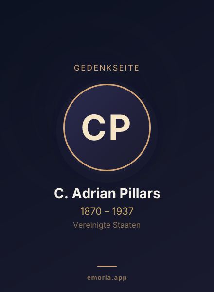 Gedenkportrait von C. Adrian Pillars