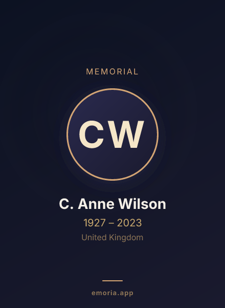 Memorial portrait of C. Anne Wilson