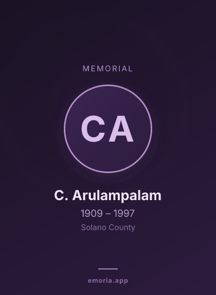 Memorial portrait of C. Arulampalam