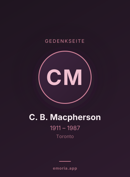 Gedenkportrait von C. B. Macpherson