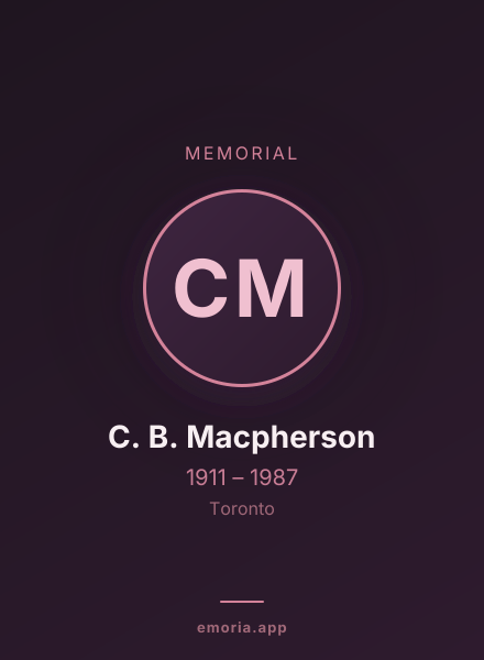 Memorial portrait of C. B. Macpherson