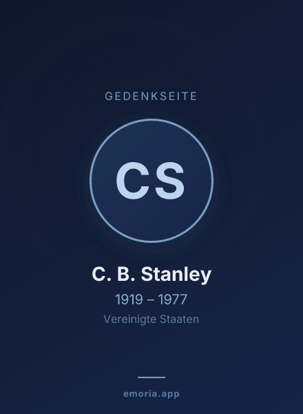 Gedenkportrait von C. B. Stanley