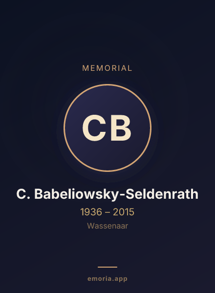 Memorial portrait of C. Babeliowsky-Seldenrath