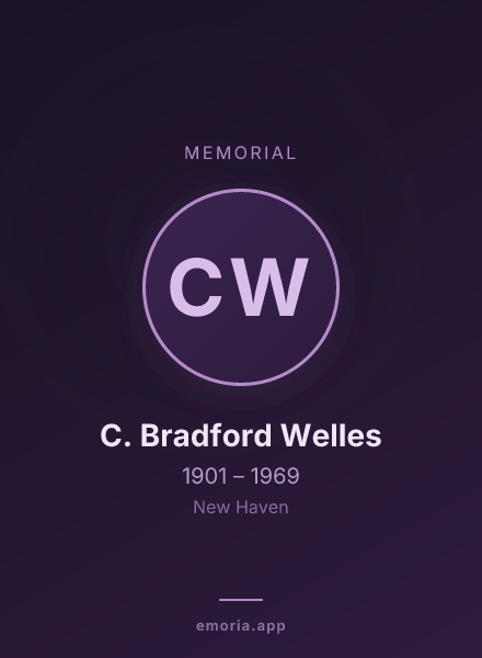 Memorial portrait of C. Bradford Welles