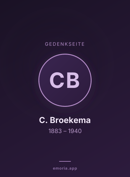Gedenkportrait von C. Broekema