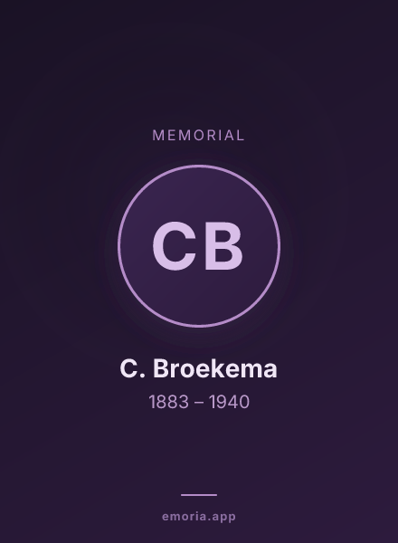 Memorial portrait of C. Broekema