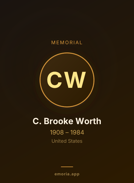 Memorial portrait of C. Brooke Worth