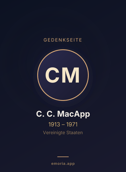 Gedenkportrait von C. C. MacApp