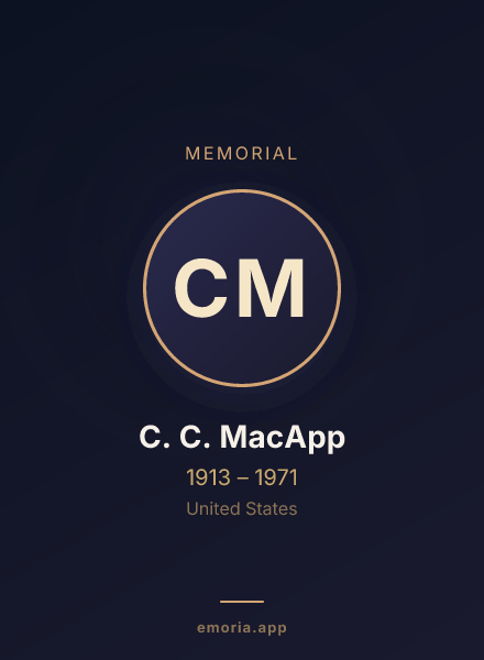 Memorial portrait of C. C. MacApp