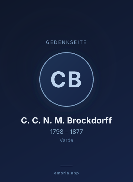 Gedenkportrait von C. C. N. M. Brockdorff