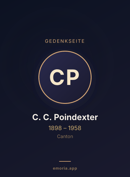 Gedenkportrait von C. C. Poindexter