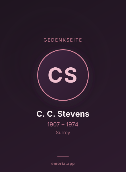 Gedenkportrait von C. C. Stevens