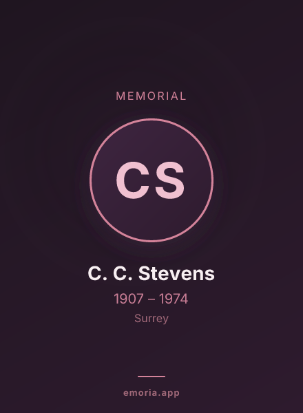 Memorial portrait of C. C. Stevens