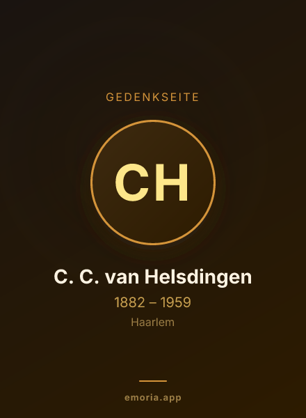 Gedenkportrait von C. C. van Helsdingen