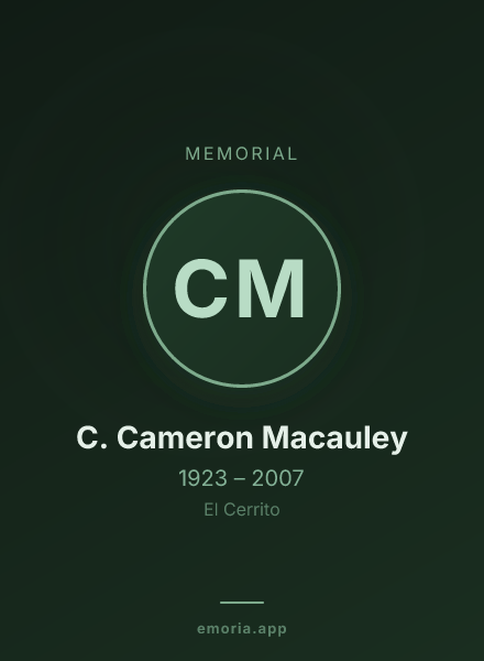 Memorial portrait of C. Cameron Macauley
