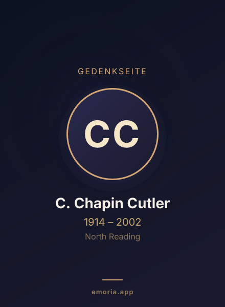Gedenkportrait von C. Chapin Cutler