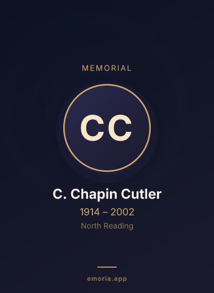Memorial portrait of C. Chapin Cutler