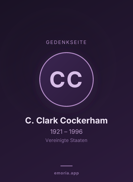Gedenkportrait von C. Clark Cockerham