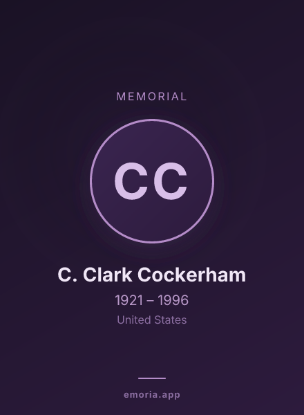 Memorial portrait of C. Clark Cockerham