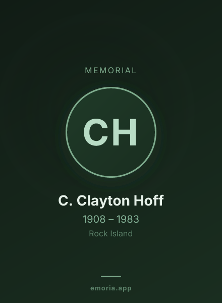 Memorial portrait of C. Clayton Hoff
