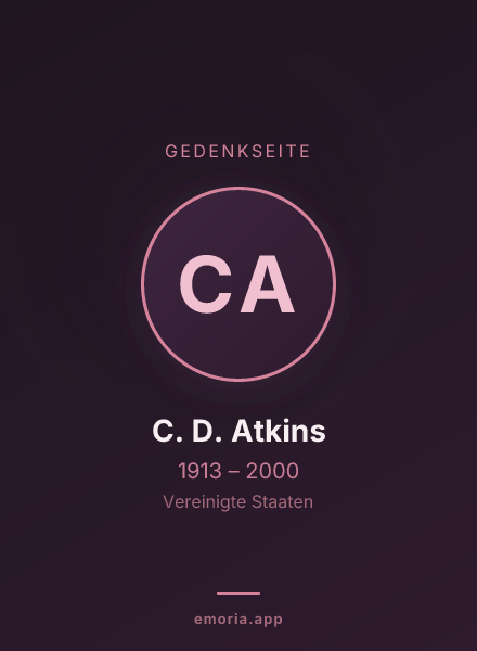Gedenkportrait von C. D. Atkins