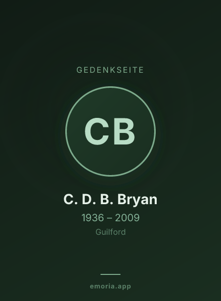 Gedenkportrait von C. D. B. Bryan