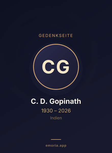 Gedenkportrait von C. D. Gopinath