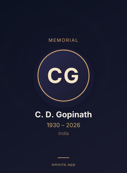 Memorial portrait of C. D. Gopinath